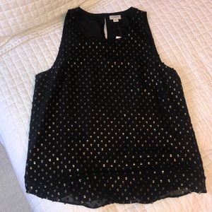 J. Crew Factory Gold Flecked Dot Tank Sz S NWT